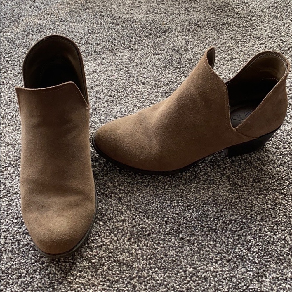 Tan ankle booties
